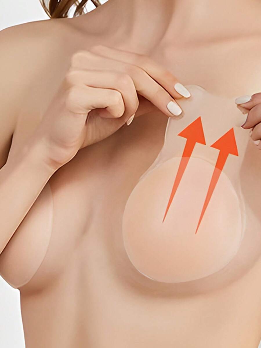 Reusable Silicone Nipple Covers, Strapless Design Enhances Cleavage And Lifts Breasts, Invisible Effect, Suitable For Summer Wear, Anti-Slip Performance - Recommended For A-C Cup Sizes (Random Color)