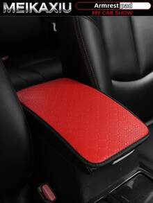 MEIKAXIU 32cm X 19cm PU Leather Star Pattern Car Armrest Pad, Center Console Pad, Car Decor Accessories, For Women - PU Leather Star Style - View 12