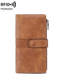 RFID Blocking Ultra-Thin Bifold Wallet, Multi-Function Credit Card Holder, Unisex, Quick-Snap Flap Design, Button Closure RFID Shielding Large Capacity Bifold Card Holder, With Zipper Pocket And Multiple Card Slots, Can Hold Credit Cards/IDs/Cash, Business Casual Multi-Card Slot Zipper Wallet, Suitable For Daily Shopping Use. - Multicolor - View 13