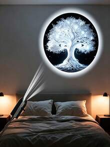 360° Rotatable Tree Of Life LED Projection Lamp - 1 Adjustable Night Light, USB Powered Indoor Atmosphere Lamp, Button Control, Non-Waterproof, Suitable For Bedroom, Living Room Wall & Ceiling Decor, Ideal Gift For Holidays - Tree Of Life - View 7