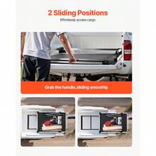 Sliding Truck Bed Organizer, 58 X 41-Inch Heavy Duty Truck Bed Storage Drawer With 1000 Lbs Capacity, Features 6 Movable Rings For Securing, 2-Postion Slide Out Tray For Pickup Trucks, Black - 58 X 41-inch - View 3