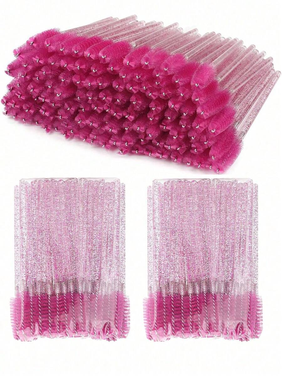 500/200/100/50/10pcs Eyelash Brushes Mascara Brushes Eyelash Combs Eyelash Extension Brushes Eyebrow Brushes Eyeshadow Brushes Makeup Tools Set Cleaning Glitter Application Accessories