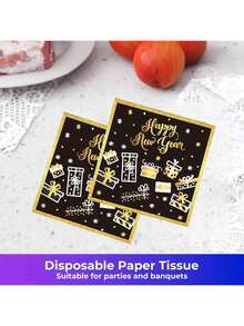 Bộ đĩa tiệc chủ đề năm mới, gồm 20/10 đĩa, đĩa 7 inch + 9 inch + cốc giấy chủ đề + khăn giấy, độc quyền cho các bữa tiệc! Thích hợp cho dã ngoại ngoài trời, tụ họp hàng ngày, trang trí nhà hàng, nhà bếp, tiệc sinh nhật, tiệc cưới, v.v. - Nhiều màu - Xem 7