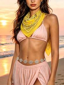 1pc Women Paisley Pattern Fashion Bandana For Daily Life - Yellow - View 3