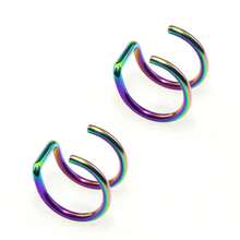 2-Piece Set Of 316L Stainless Steel, Includes Fake Earrings, Ear Clips And Lip Rings, Unisex, No Piercing Required, Ear Bone Earrings, Lip Earrings. - A1-2件-銀色 - 查看 10