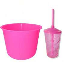 Souvenir Kit: 20 Popcorn Buckets (1.5 L) + 20 Cups (400 ML) - PINK - View 2