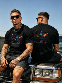 Summer Unisex Basic Tee Air Permeable Comfortable Home Outdoor Daily Clothes - Black - View 1