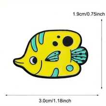 Cute Yellow Seafish Brooch Tropical Fish Student Backpack Clothing Buckle Badge Accessories - Default - View 4