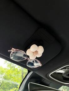 Floral Car Sun Visor Clip, Multi-Function Card Holder, Car Interior Accessories, Fashion Glasses/Eyeglasses Storage Card Clip - Flowers - View 7