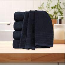 Toalla Antibacteriana Segura para Piel 100% Algodón Premium, Alta Absorción Suave Sin Irritación, Tamaños 30x50cm 35x75cm 70x130cm 90x150cm, Toalla Infantil Toalla de Mano Toalla de Baño Toalla Grande, Multicolor - azul oscuro - Ver 16