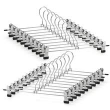 20/10pcs 360 Degree Rotatable Adjustable Non-Slip Metal Pant Hanger With Clips, Metal Jeans/Shorts Hanger, Closet Storage Rack To Save Space, Suitable For Balcony, Bedroom, Dorm, Back To School Dorm Storage - Multicolor - View 11
