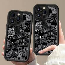 Ropa urbana  negra y gris con grafitis.funda de teléfono Fundas compatibles con ,Apple,VIVO,OPPO,,, y Honor.Fabricadas en silicona TPU,ofrecen protección contra golpes y caídas.regalos para mamá - Negro - Ver 1