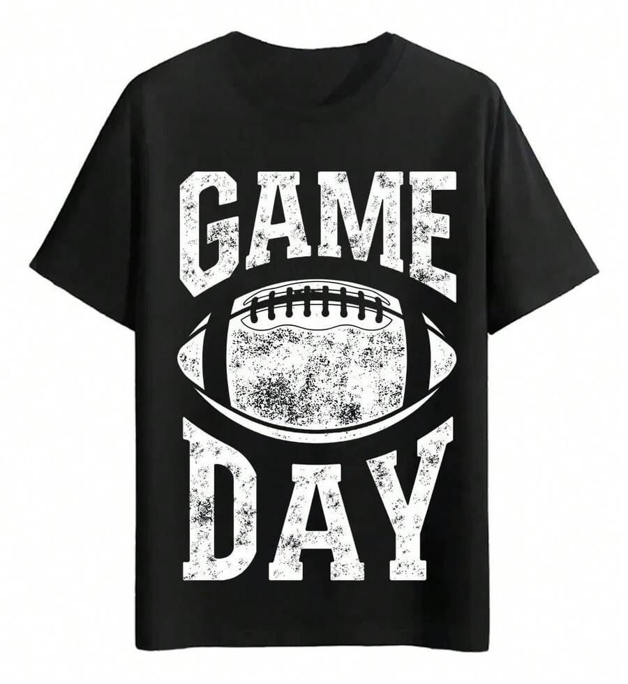 American Football Game Day T-Shirts - Black - View 1