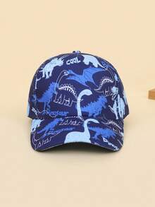 1pc Kids Cartoon Dinosaur Animal Print Hat, Unisex Fashionable Versatile Baseball Cap, Sun Protection, Suitable For Spring, Summer, Autumn - 1PC - View 23