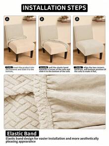 1pc Armless Decorative Chair Cover, High Elasticity Armless Chair Slipcover, Suitable For Hotel, Machine Washable Furniture Protector, With Elastic Bottom, Large Size Large Chair Decorative Chair Cover - Multicolor - View 4