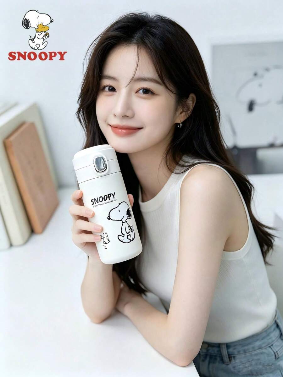 1pc Snoopy 300ml Stainless Steel Cup, Compact Cute Design, Minimalist For Outdoor/School, Keeps Drinks Cold