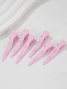 [Quantity] Pcs Professional Curling Metal Hair Clips - Salon Quality, Volumizing Root Fixers, Suitable For Styling, Trimming And Curling - Durable, Easy To Use, Gentle On Hair. Compatible With Curling Irons, Curling Brushes, Curling Wands, Curling Products, Alligator Hair Clips, 1.8-Inch Single-Prong Hair Accessories, Suitable For Men And Women, Hairstyling, Hair Coloring, Assorted Colors - Pink - View 3