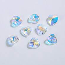 ICIQ 10 miếng mặt dây chuyền hình trái tim nhọn 14mm màu mới, lỗ đơn, đá zirconia pha lê cao cấp, phụ kiện trang sức DIY làm hoa tai - 14mm - Xem 2