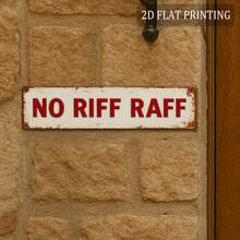 1pc Vintage British Metal Flat Sign "No Trespassing", 2D Flat - Rustic Wall Decor, White Background Sturdy Distressed Red Text - 16 Inch X 4 Inch (40.64 X 10.16 Cm), No Trespassing Warning, Suitable For Indoor/Outdoor, Garden, 2D Flat (Style Random) - A - View 5