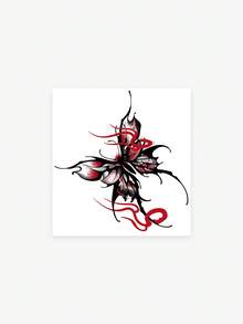 1 Tatuaje Adhesivo, Salpicadura de tinta oscura Mariposa roja y negra cuadrada Patrón de tatuaje personalizado genial, Tatuaje temporal adhesivo, Lavable PVC, Desechable, Resistente al agua, Resistente al sudor, Para palmas, brazos, cintura, abdomen, espalda, piernas, No reflectante, Diseño de tatuaje simulado, Adecuado para viajes, festivales de música, juegos, regalos de graduación y uso diario, Duración de 3 a 5 días - Multicolor - Ver 4