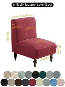 1pc Armless Decorative Chair Cover, High Elasticity Armless Chair Slipcover, Suitable For Hotel, Machine Washable Furniture Protector, With Elastic Bottom, Large Size Large Chair Decorative Chair Cover - Multicolor - View 12