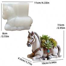 Horse Flower Pot Resin Silicone Mold Cute Horse Plant Vase Flower Pot Decorative Mold Gypsum Mold Cement Mold Concrete Mold - A - View 9