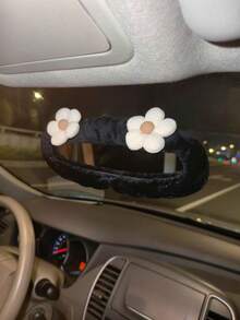 1pc Flowers Plush Rearview Mirror Cover, Protective Rearview Mirror Decoration Cover, Anti-Collision Protection Cover For Car,Car Decoration, Car Accessories - 2 Flowers Separated - View 18