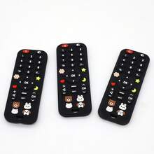 Baby Cartoon Remote Control Teether, Silicone Teething Toy, Infant Soothing Chew Toy - 黑色 - 查看 1