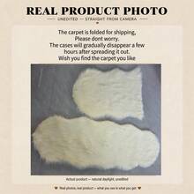 1pc Luxury Cream Long Plush Shaggy Area Rug, Nordic Style Long Plush Rug, Irregular Size With 1-5cm Cutting Error, Bedroom Bedside Mat, Christmas Gift, Window Sill Blanket, Soft Decorative Carpet, Bedroom Decor, Small Rug, Carpet, Home Decor, Living Room Rug, Living Room Small Rug, Bedroom Rug, Living Room Home Decor, Outdoor Rug, Washable Rug, Fleece Rug, Furry Rug, Autumn/Winter Rug, Thick/Plush - Multicolor - View 6