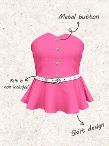 Blusas elegantes para damas, atuendos de vacaciones, blusas negras, blusas negras, blusas para salir, blusas de fiesta, disfraces de carnaval, atuendos de San Valentín para mujeres, blusas de verano, top bandeau, top hombros descubiertos, top - Rosado Sandía - Ver 5