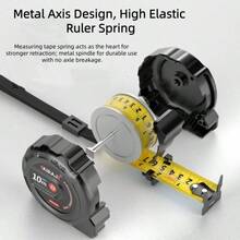1pc Thick Hardened Steel Tape Measure, Wear-Resistant And Shockproof Sturdy Shell. Clear High-Precision Markings, Non-Fading. Flexible Retractable Design With Smooth Self-Locking Function For Convenient Use. Compact Portable Size, Suitable For Home Decoration, Construction, Woodworking And Daily Measurement, A Practical Essential Handtool. - Tape Measure - View 6