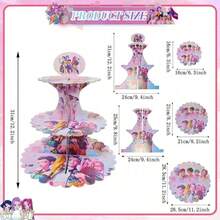 1 pezzo Ornamenti da esposizione stile torta a più piani, decorazioni adorabili di ragazze anime, elementi essenziali per decorazioni di feste premium e resistenti, regali di compleanno esclusivi e premurosi da collezione per gli amanti del K-POP, stile casuale - Multicolore - Visualizzare 1