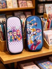 1個 Ins 風格 K-Pop 鉛筆袋，大容量文具袋，熱門筆袋，適用於小學和中學生 - 彩色 - 查看 1