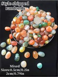 Natural Yuhua Agate Stone Polished Smooth Pebbles Colorful Decorative Stones For Fish Tank Vase Succulent Garden Path Home Ornament Gift - Random Style - View 8