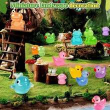 50/100/200pcs Resin Glow In The Dark Small Animal Figurines, Random Colors, No Power Needed, Suitable For Garden, Party, Mini Landscape, Pool, Dollhouse Decor And Other Festivals, Random Styles - 彩色 - 查看 6