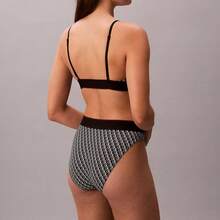Graphic Monogram Microfiber Stretch Unlined Bralette Underwear  Women  Bras + Bralettes QF8814 - Logo bước nhỏ màu đen - Xem 6
