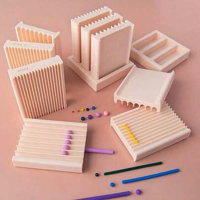 1pc/12pcs Soft Clay Modeling Tools For Rolling Balls And Strips, Jewelry Making Kits, DIY Earrings, Earrings, Pendants, Hairpins, Jewelry Sets, Soft Clay Printing Tools, Round And Long Strip Shapes, Multiple Specifications, Soft Clay, Ceramic, Creative Handmade Molds, Ideal Gifts For Valentine's Day, Birthdays, And Jewelry Decoration, Creative Clay, Soft Clay Handmade Molds