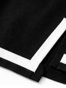 Women's Tracksuit Set With Striped Details - Comfortable Style - 黑色 - 查看 5