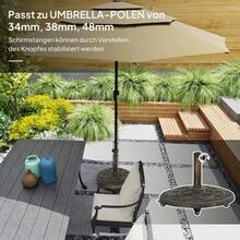Outsunny Sonnenschirmständer Aus Concrete, Schirmständer Mit Rolle, Rund Schirmhalter Ständer Für Sonnenschirm 32/38/48mm - 青銅,54.5公分 x 54.5公分 x 40.5公分 - 查看 3