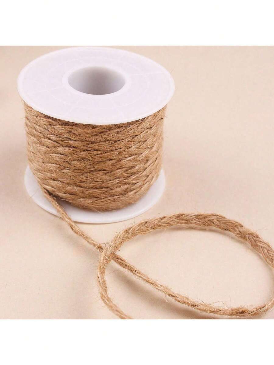 10m 5mm Cuerda de cáñamo tejida a mano, material de manualidades vintage para decoración DIY, caja de regalo - multicolor - Ver 1