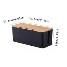 1pc Creative Minimalist Cable Management Box, Socket Power Strip Router Cable Organizer Box, Wooden Power Strip Storage Box, Desktop Storage Organizer Tissue Box Medicine Box Money Box And Creative Minimalist Cable Management Box, Bamboo Wood Multi-Slot With Lid Dustproof Cable Organizer Box, Suitable For Kitchen, Living Room, Bedroom, Apartment, Desk, Car, Restaurant, Office And Home, Graduation Season Gift, Office Storage Supplies (Multiple Colors Available) - Multicolor - View 8