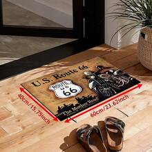 1pc Motorcycle Pattern Printed Silica Gel Carpet, Easy To Clean, 3D Printed Rectangular Rug, Suitable For Entryway, Living Room, Kitchen, Bedroom, Hallway, Bathroom, Laundry Room - Polyester Carpet, For Indoor And Outdoor Home Decor - Multicolor - View 13