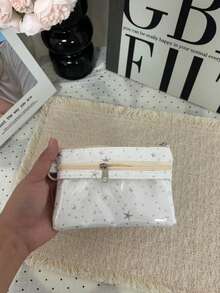 Niche Design Anime Star Shaped Coin Purse, Lightweight Portable Pouch, Fashionable & Unique - White - View 2