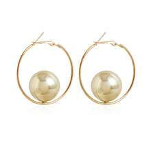 1 Pair Women's Versatile Exaggerated Geometric Ball Drop Earrings - Gold - View 8