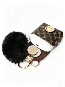 Monedero mini con estampado retro, bolsa portátil para guardar monedas y auriculares, bolsita pequeña y linda como colgante, decoración para mochila o bolso - Multicolor - Ver 4