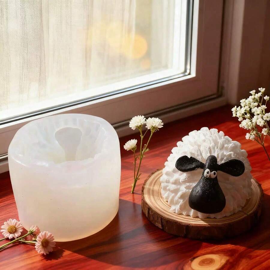 Cartoon Sheep Shaped Candle Mold, DIY Animal Handmade Soap, Incense, Plaster, Resin Craft, Multi-Functional Home Decor Mold - Sheep - View 1