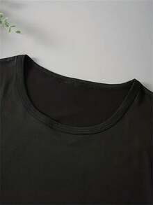 Camiseta para Mamá de Yorkie - Cuello Redondo Casual de Verano con Aplique de Yorkie y Girasol, Regalo para Amantes de Yorkie, Ropa Lavable a Máquina para Dueños de Mascotas - Negro - Ver 2