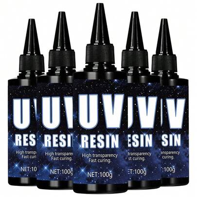 Nhựa UV cứng trong suốt 100g-500g, công thức cải tiến, keo cứng trong suốt cao cấp, nhựa epoxy trộn sẵn đóng rắn bằng tia UV, thích hợp cho bộ dụng cụ làm đồ trang sức thủ công DIY, dùng cho đúc nhựa và phủ sản phẩm thủ công.