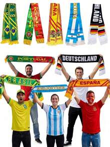 1pcs World Cup Themed Support Scarf, Lettering With Iconic Flag Suitable For Sports Events, The World Cup, Photo Props, Fan Gear, Machine Washable Durable Design For Games, Tournaments, And Casual Attire - 葡萄牙 - 查看 10