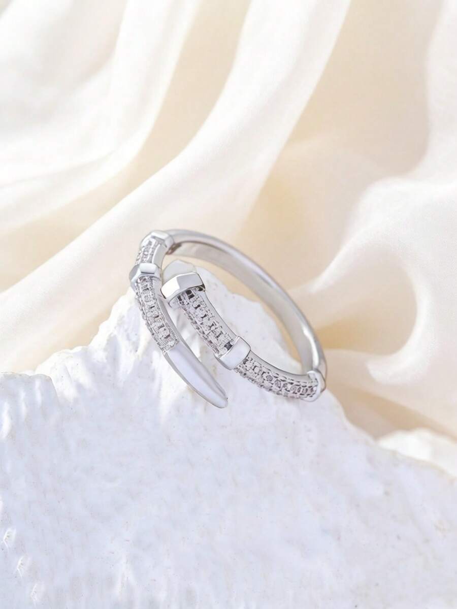 1pc Minimalist Nail Design Open Ring, Ideal For Daily Wear And Stacking - Type B - View 1